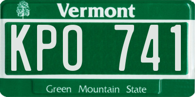 VT license plate KPO741