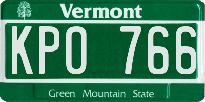 VT license plate KPO766