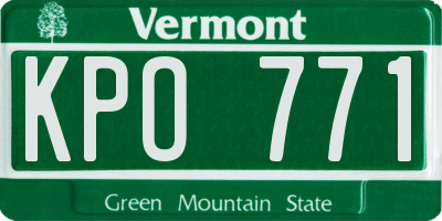 VT license plate KPO771
