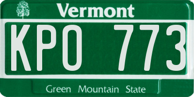 VT license plate KPO773