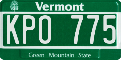 VT license plate KPO775