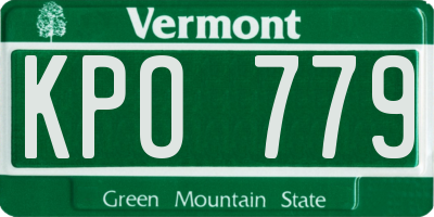 VT license plate KPO779