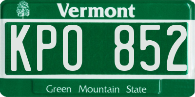 VT license plate KPO852