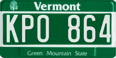 VT license plate KPO864