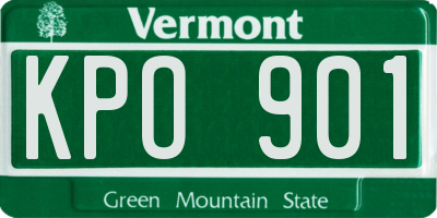 VT license plate KPO901