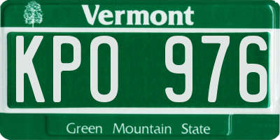 VT license plate KPO976