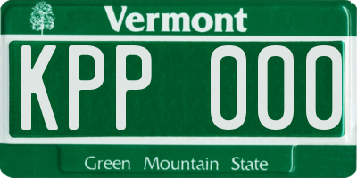 VT license plate KPP000