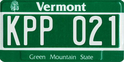 VT license plate KPP021