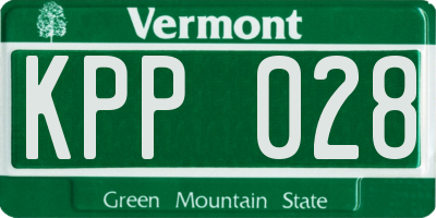 VT license plate KPP028
