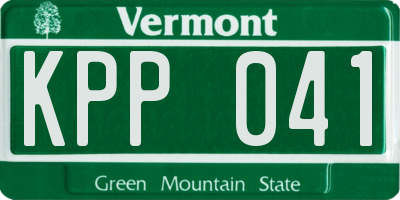 VT license plate KPP041
