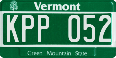 VT license plate KPP052