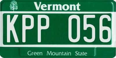 VT license plate KPP056