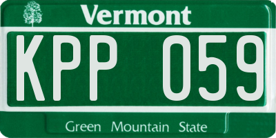 VT license plate KPP059