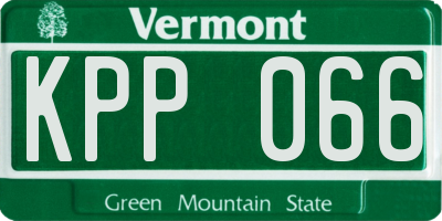 VT license plate KPP066