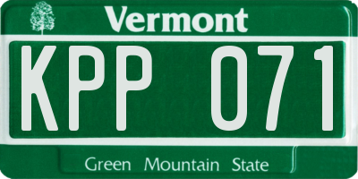 VT license plate KPP071