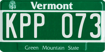 VT license plate KPP073