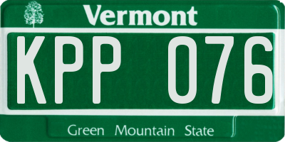 VT license plate KPP076