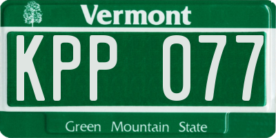 VT license plate KPP077