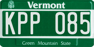 VT license plate KPP085