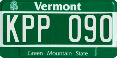 VT license plate KPP090