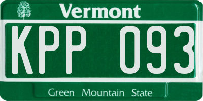 VT license plate KPP093