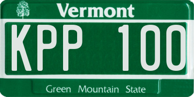 VT license plate KPP100