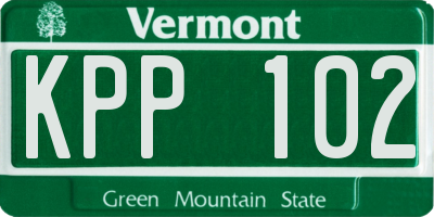 VT license plate KPP102