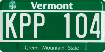 VT license plate KPP104