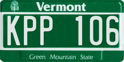 VT license plate KPP106