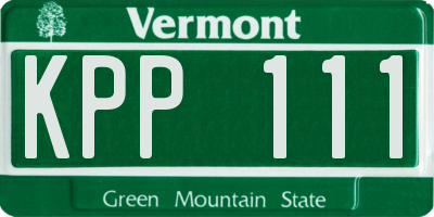 VT license plate KPP111