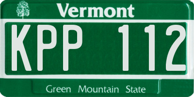 VT license plate KPP112