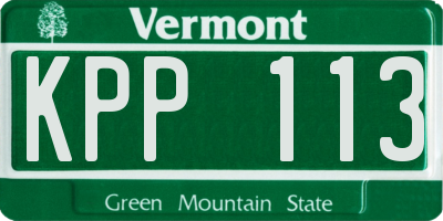 VT license plate KPP113