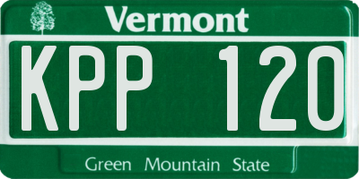 VT license plate KPP120
