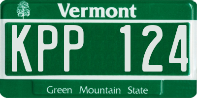 VT license plate KPP124