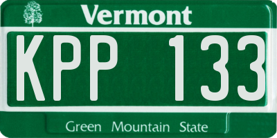 VT license plate KPP133