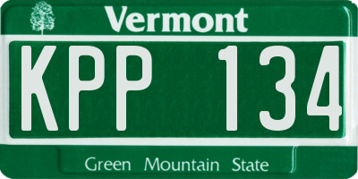 VT license plate KPP134