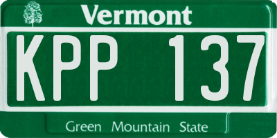 VT license plate KPP137
