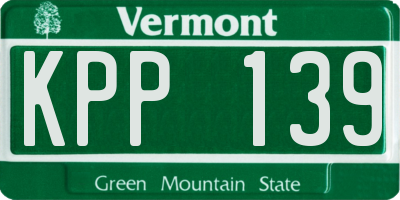 VT license plate KPP139