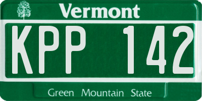 VT license plate KPP142