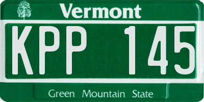 VT license plate KPP145