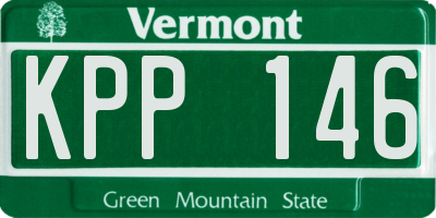 VT license plate KPP146