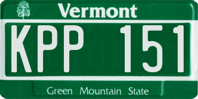 VT license plate KPP151