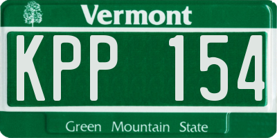 VT license plate KPP154