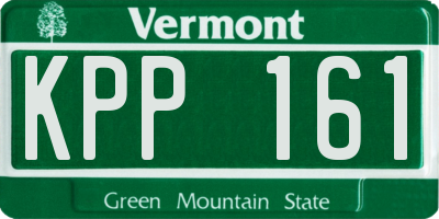 VT license plate KPP161