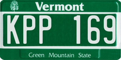 VT license plate KPP169