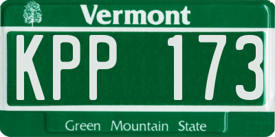 VT license plate KPP173