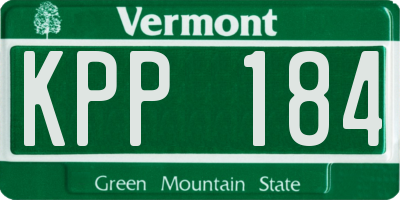 VT license plate KPP184