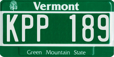 VT license plate KPP189