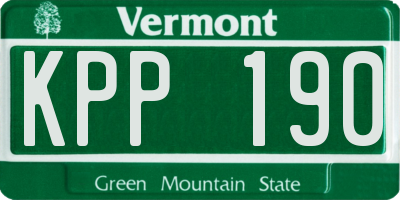 VT license plate KPP190