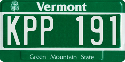 VT license plate KPP191